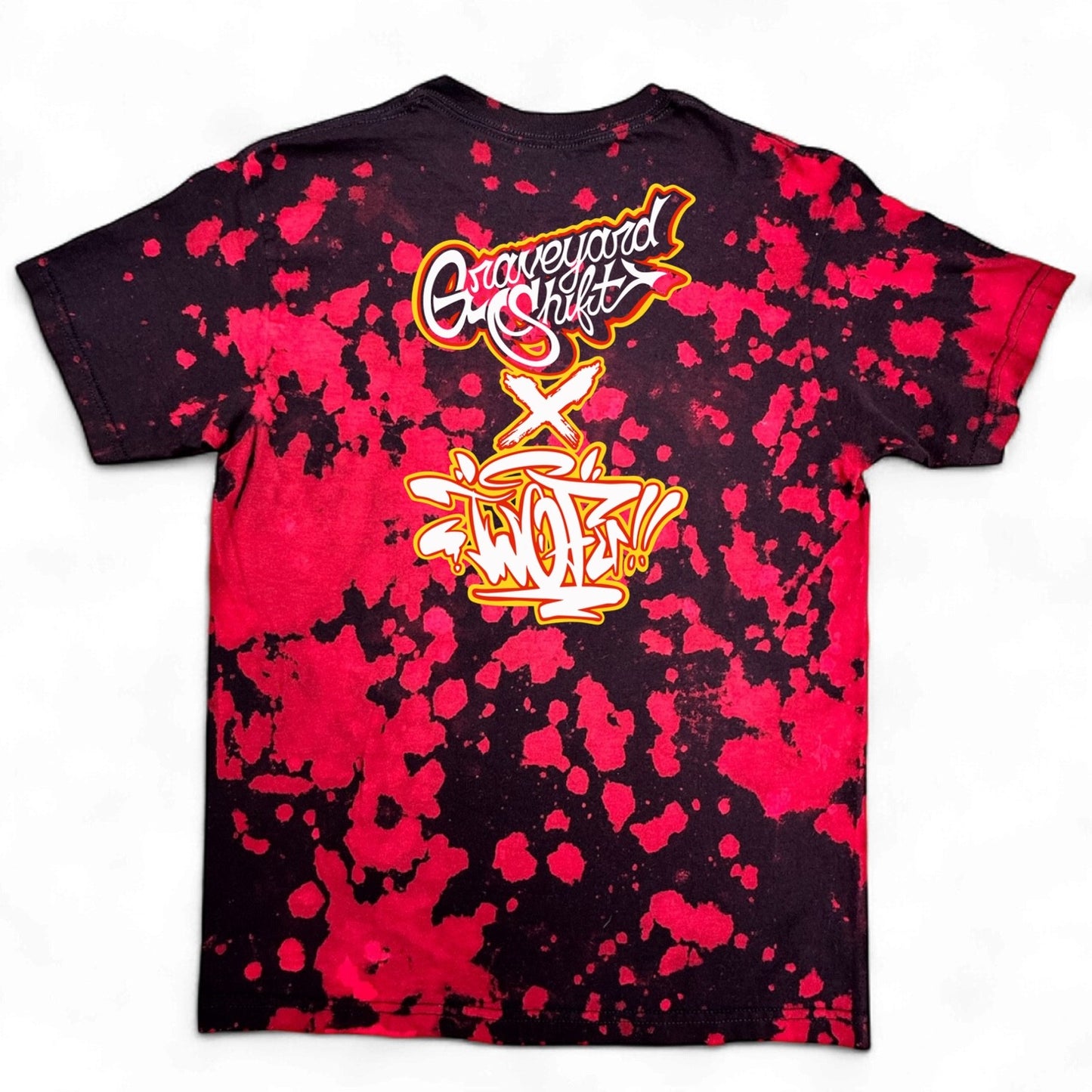 Twofu X Graveyard Shift – Red/Black Splatter Tee (2025 Colorway)